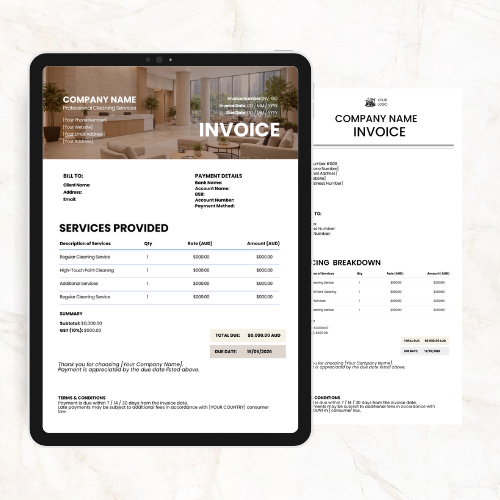 Cleaning Invoice Template